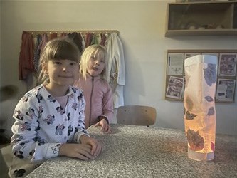 Podzimní lampa - stínidlo z listů