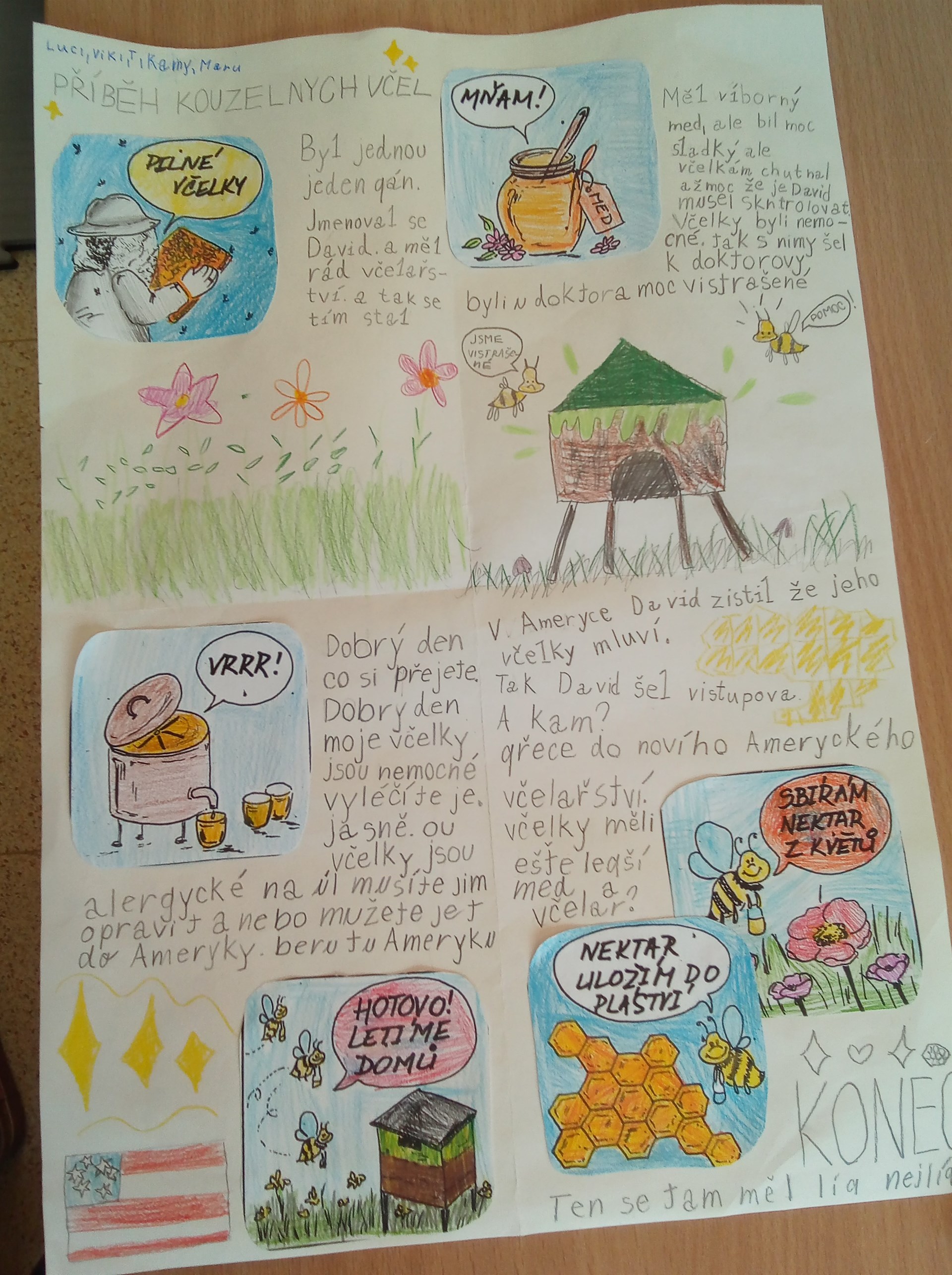 Hrajeme si na spisovatele - včelí komiks 